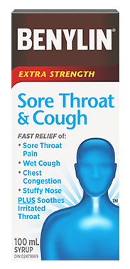 Benylin Extra Strength Sore Throat & Cough Syrup 12x100ml (10581)