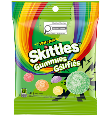 Skittles Gummies Sour Peg 12x130g (124243)