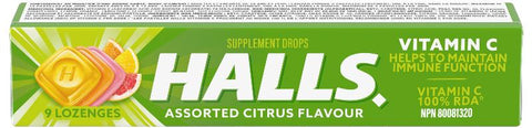 Halls Vitamin C Citrus 20x9pc x 24/case