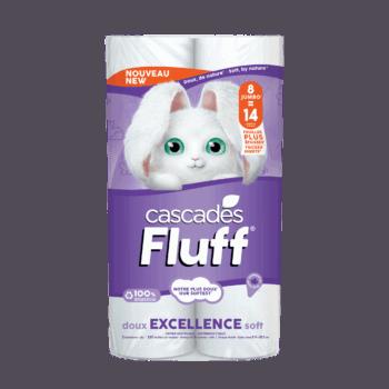 Cascades Fluff Excellence Ultra Double Toilet Tissue 8ct(=14 Rolls)  x 6/ case (12904)