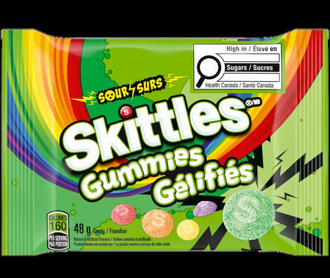 Skittles Gummies Sour 18x48g x8/case (124244)