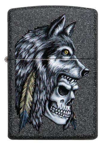 Zippo Wolf Skull Feather Design (29863)