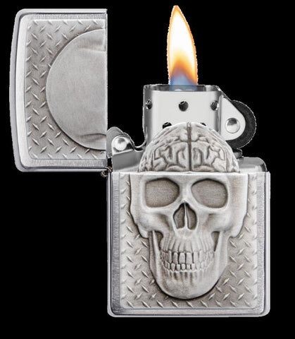 Zippo 200 Skull with Brain Surprise (29818)