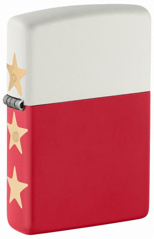 Zippo American 250 Basemodel White Top, Red Bottom with Blue Insert International (47294)