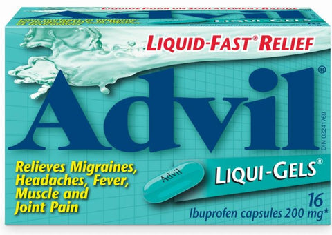 Advil Liquid Gel Caplets 16x200mg x 72/case (120424)