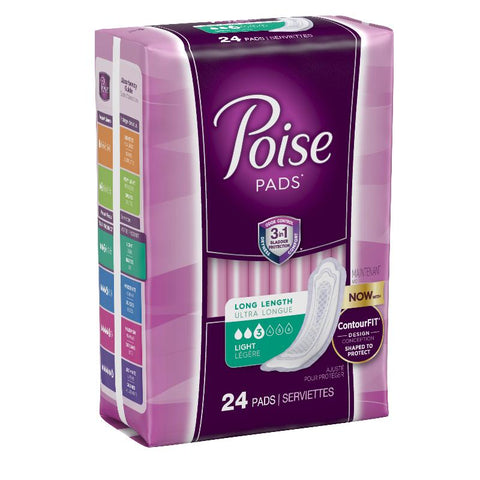 Poise Liners Ultra Thin Long 24's x 4 per case