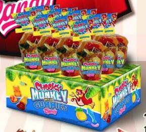 Cheeky Monkey Gummy Candy Cones  12's