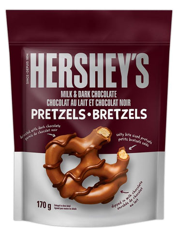 Hershey Milk/Dark Chocolate Dipped Pretzels 12x170g (120535)
