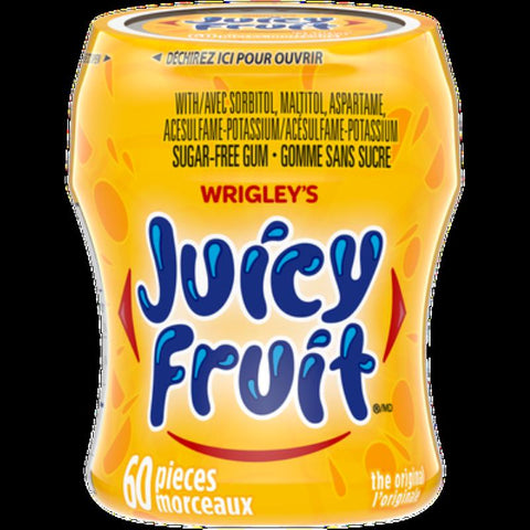 Wrigley Excel  Bottle Juicy Fruit  Yellow SF Gum 6x60pcs x 4/case (133280)