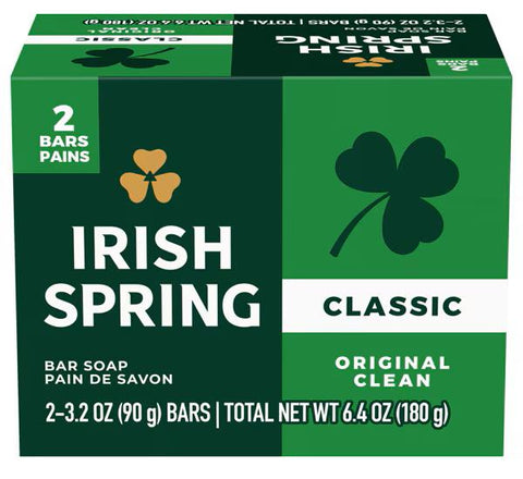 Irish Spring Original Clean Bar Soap 2x90g x 36/case (11253)