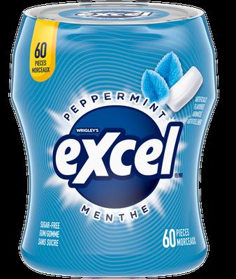 Wrigley Excel Bottles Peppermint SF Gum 6x60pcs x 4/case (101572)
