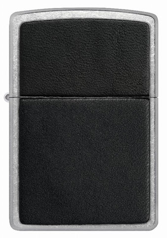 Zippo Street Chrome/Black Leather Plain Emblem (46778)
