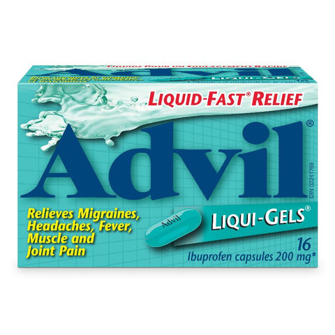 Advil Liquid Gel Caplets 16x200mg x 72/case (120424)