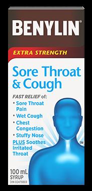 Benylin Extra Strength Sore Throat & Cough Syrup 12x100ml (10581)