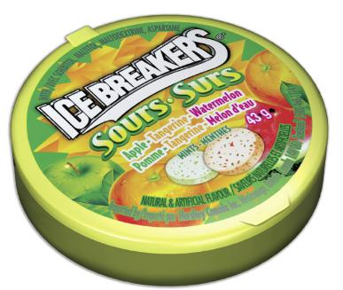 Ice Breakers Mint Fruit Sour 6x43G x 12/case (103169)