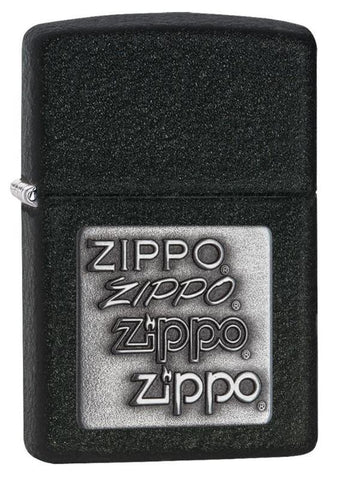Zippo 236 Black Crackle Silver Emblem (363)