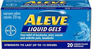Aleve Liquid Gels Naproxen Sodium Tablets 20x220mg x36/case